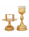 Set Sfinte Vase Patriarhie din alamă cu pahar argint 500 ml - Serafim