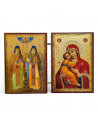 Diptic MDF  6x9 cm - Sf. Cuv. Cleopa și Paisie, Maica Domnului I