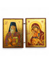 Diptic MDF  6x9 cm - Sf. Mărturisitor Arsenie de la Prislop, Maica Domnului III