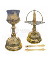 Set Sfinte Vase Sculptat în două culori cu pietre de zircon - 1L (68453)