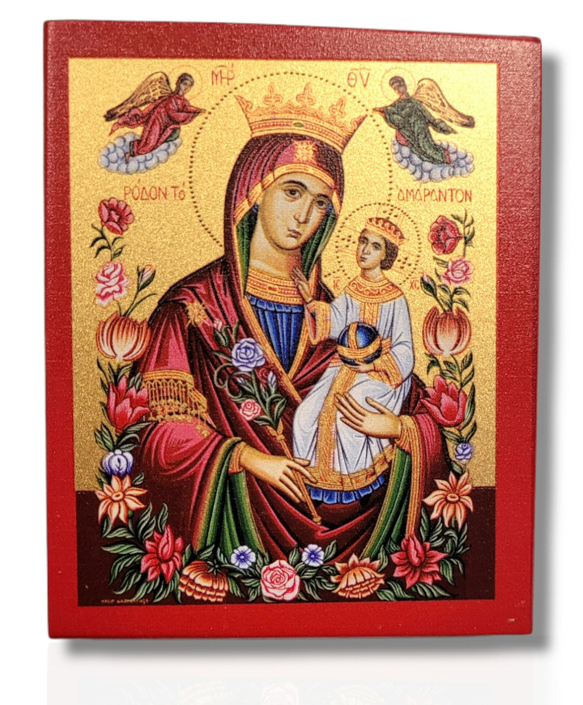 Icoană serigrafiată 903 - Maica Domnului ,,Floarea Nepieritoare”