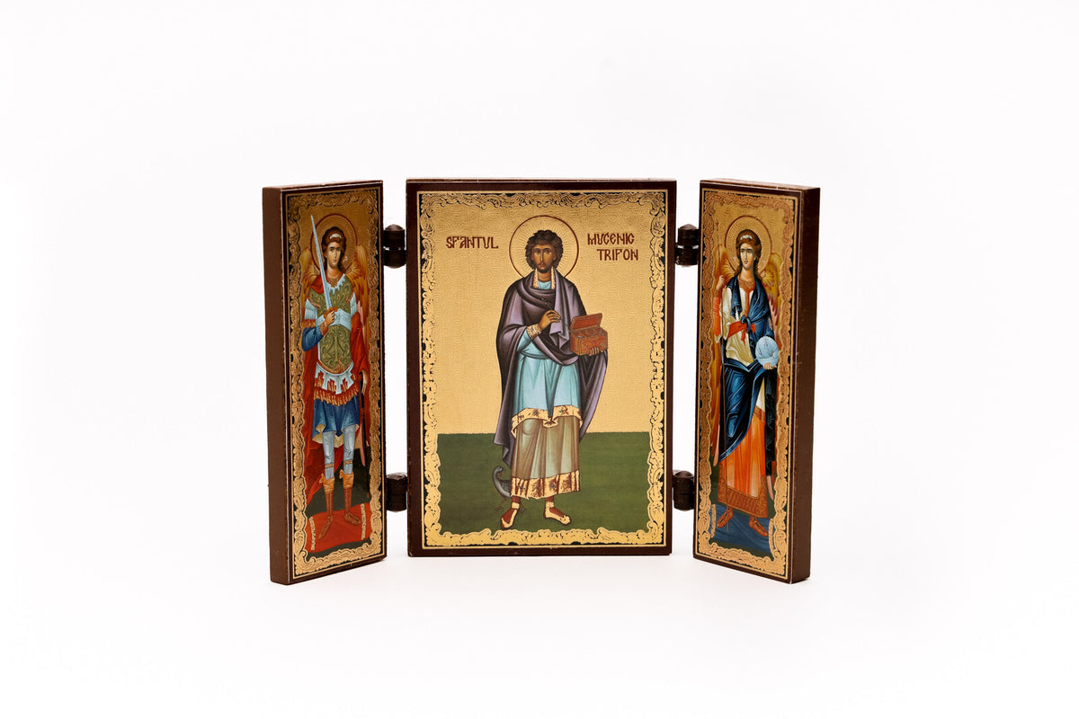 Triptic MDF 9cm X 13cm - Sf. Mc. Trifon