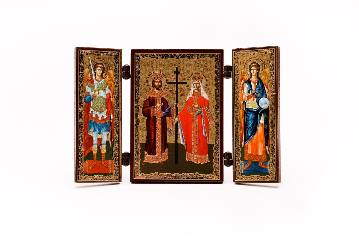 Triptic MDF 9cm X 13cm - Sf. Împărați Constantin și Elena