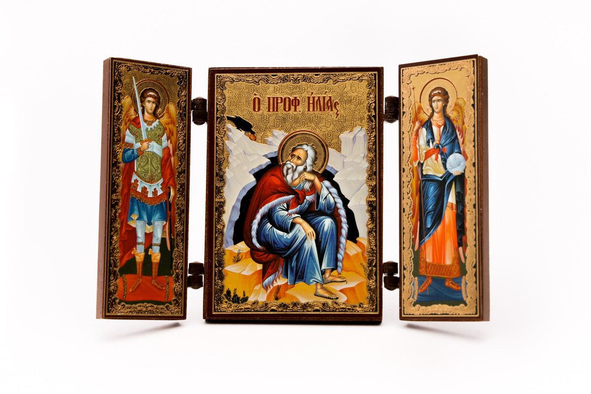 Triptic MDF 9cm X 13cm - Sf. Proroc Ilie Tesviteanul