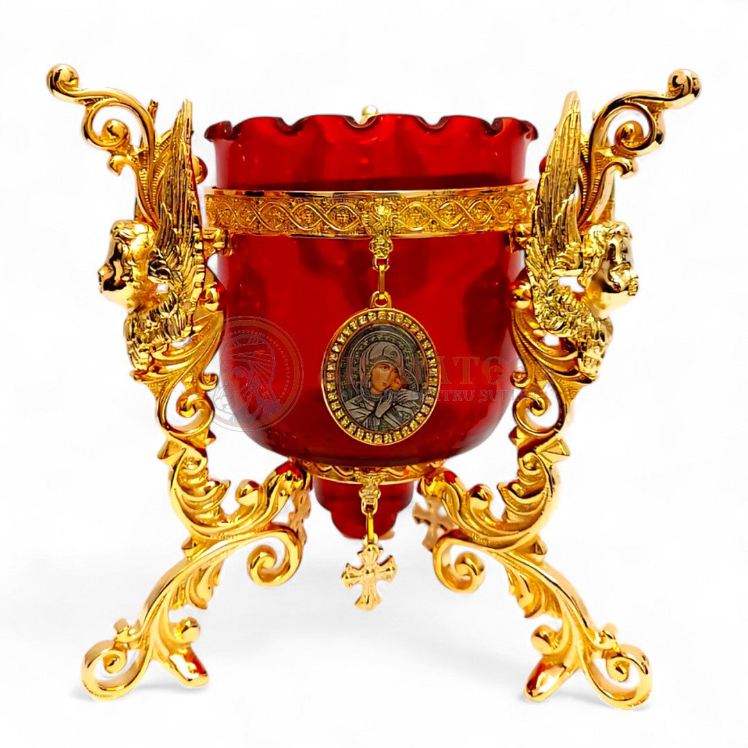 Candelă de masă SK-11NB RUM - Aurită (Pahar roșu)