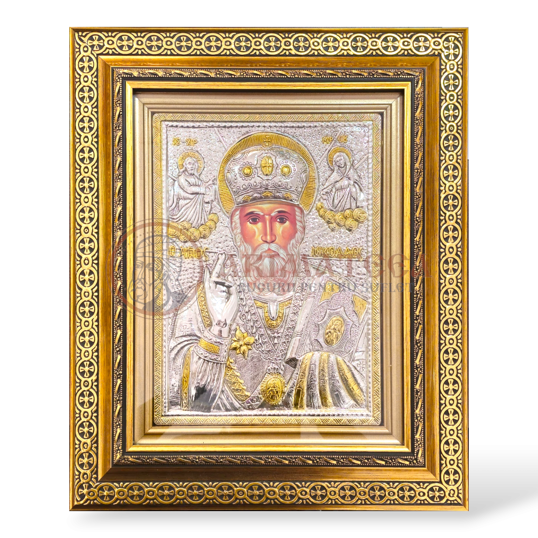 Icoană în ramă 40x50 - Sf. Ierarh Nicolae (800-925)