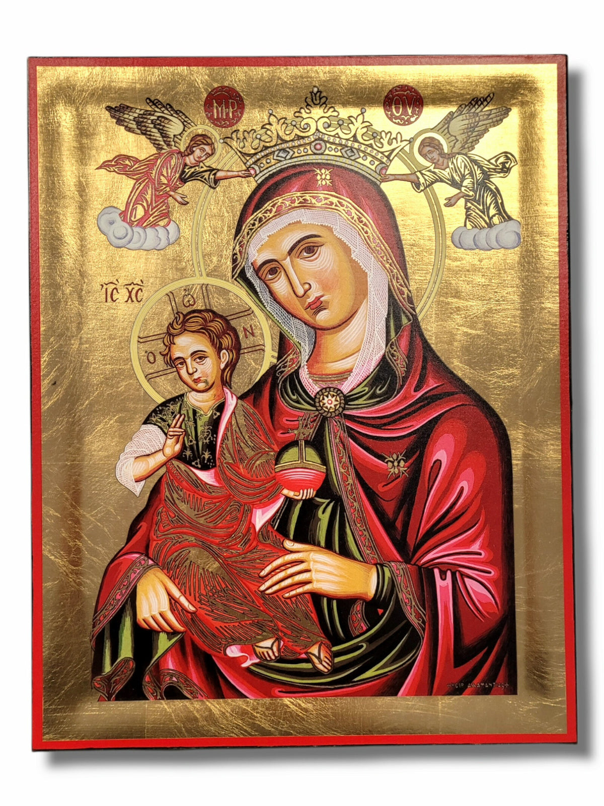 Icoană pe pânză de aur 29x37 603AA - Maica Domnului