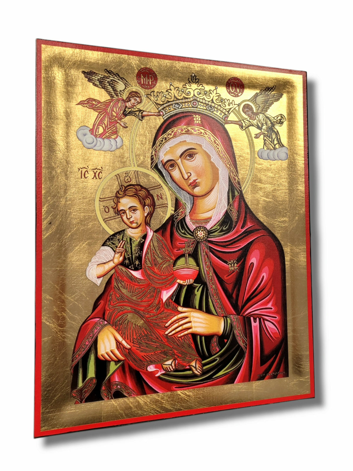 Icoană pe pânză de aur 29x37 603AA - Maica Domnului