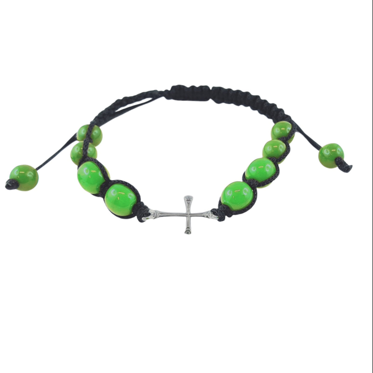 Brățară reglabilă cu cruciuliță din argint - 4232100NgrELAVrd
