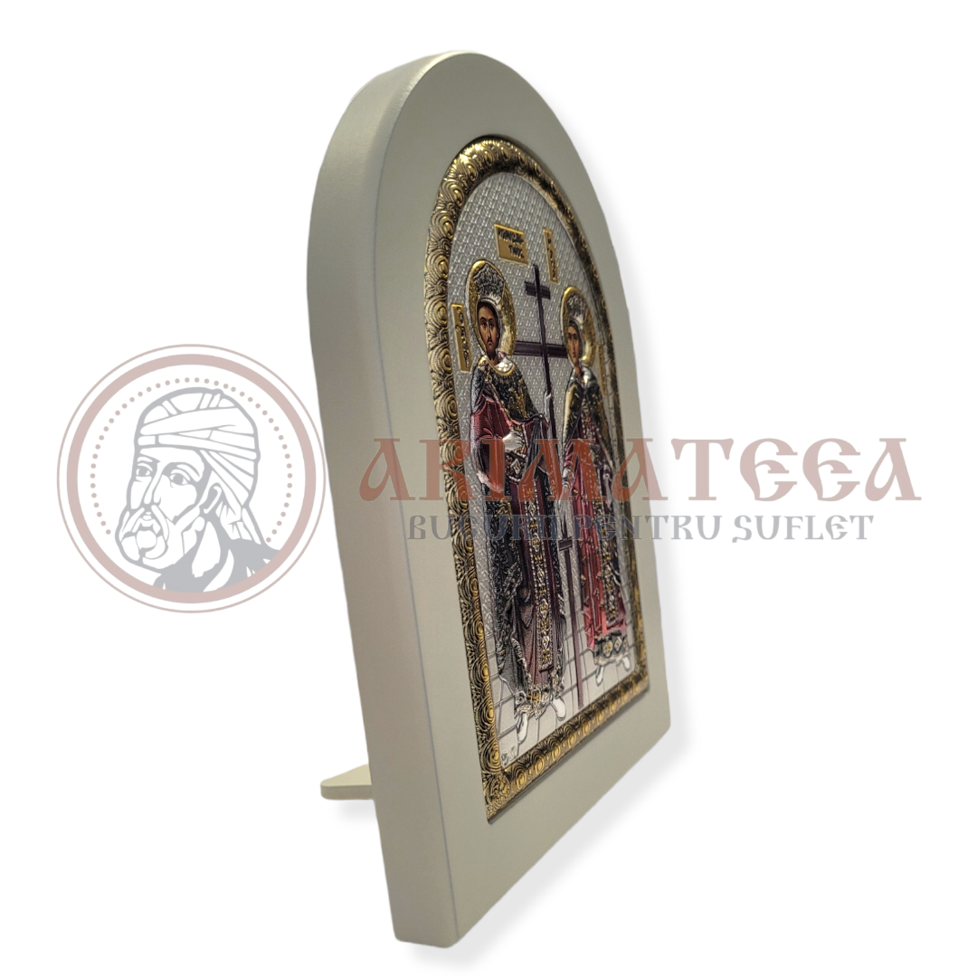 Icoană Argint, Sf. Împărați Constantin și Elena - MA/E1146/WH-BXC (6783)