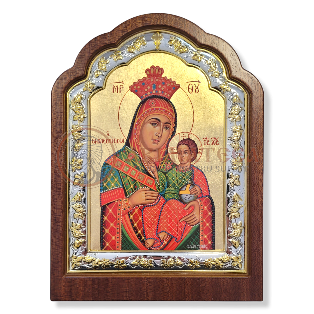 Icoană lemn ovală 20x27 - Maica Domnului (5568)