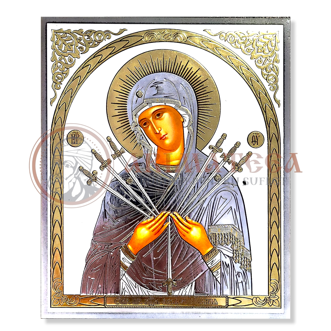 Icoană litografiată din pal reprezentând pe Maica Domnului 15x18 cm - Relief