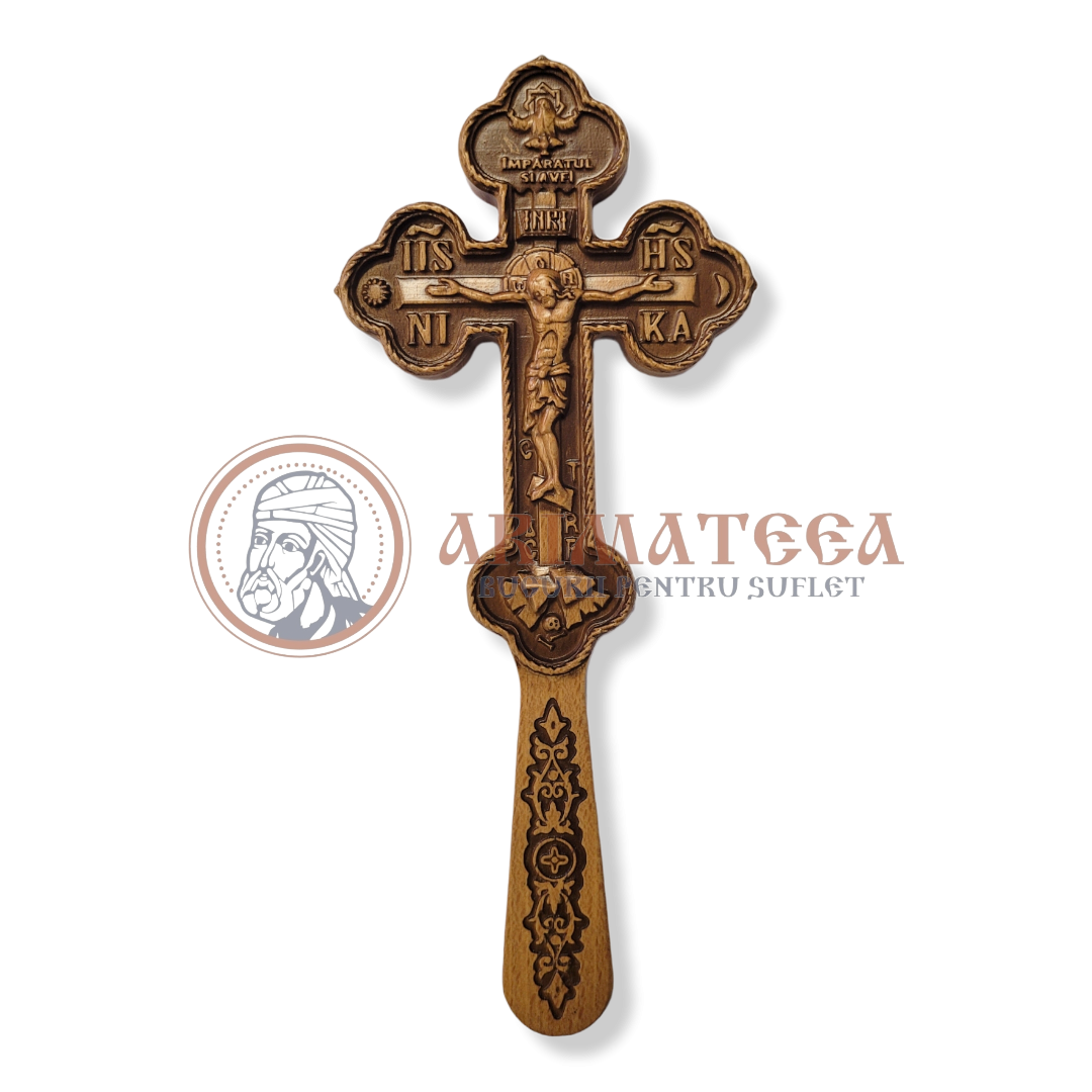 Cruce de binecuvântare din lemn sculptat (13651)