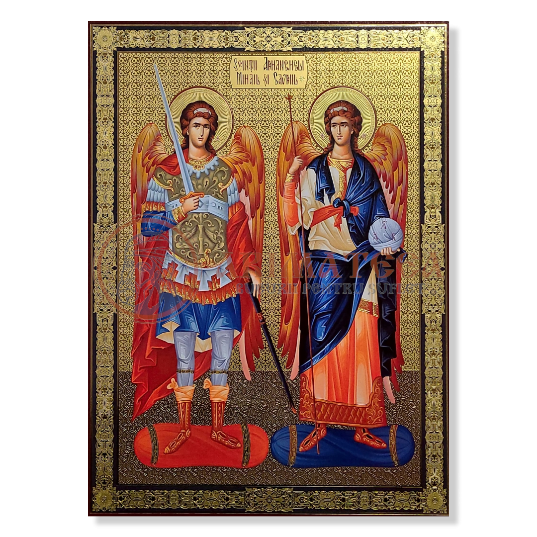Icoană pal 30x40 - Litografie - Sf. Arhangheli Mihail și Gavriil