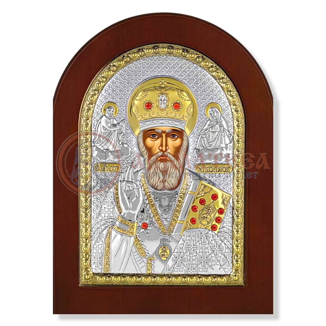 Icoană argintată - Sf. Ierarh Nicolae (MA/E1108/BX)