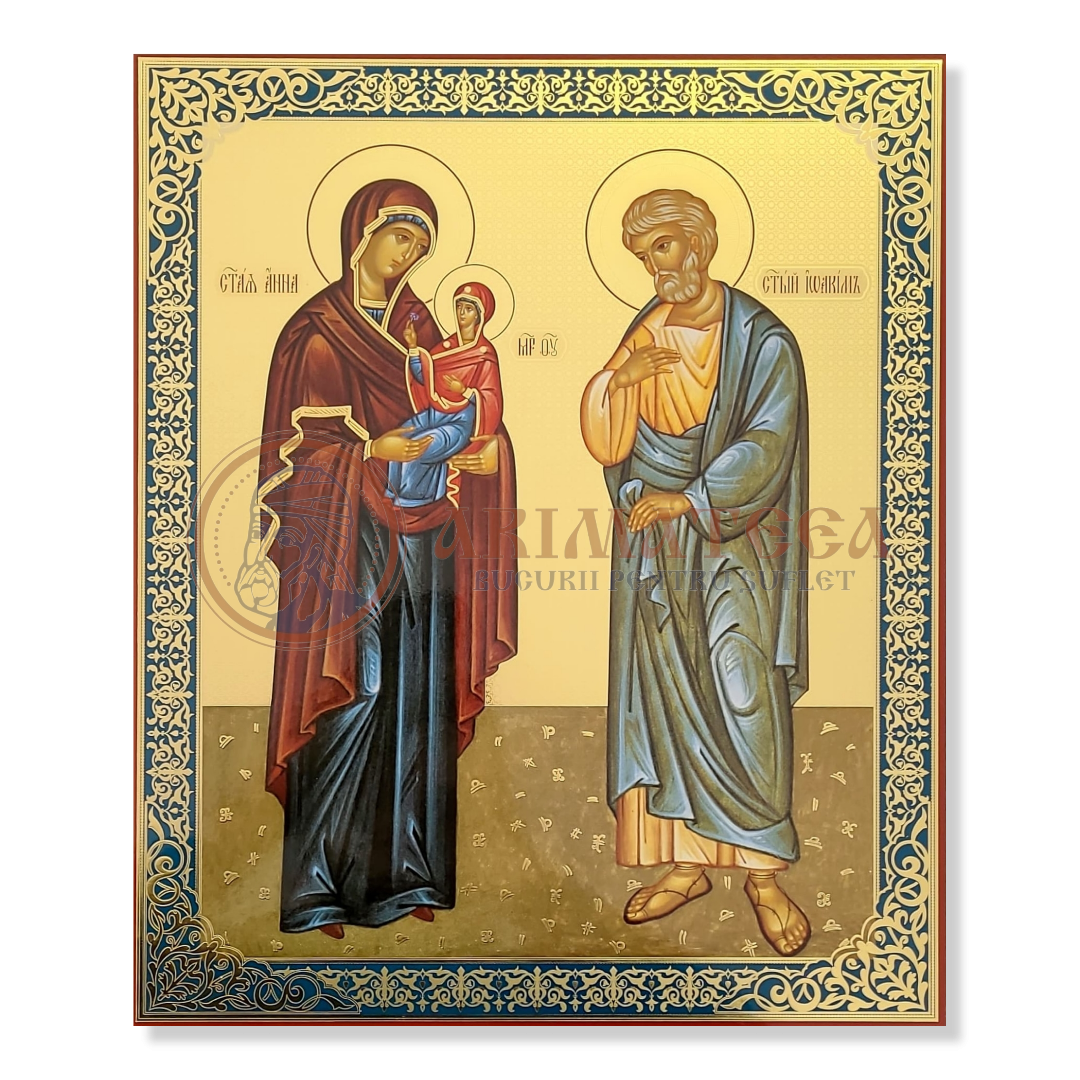 Icoană pal 30x40 - Litografie - Sfinții și Drepții Părinți Ioachim și Ana