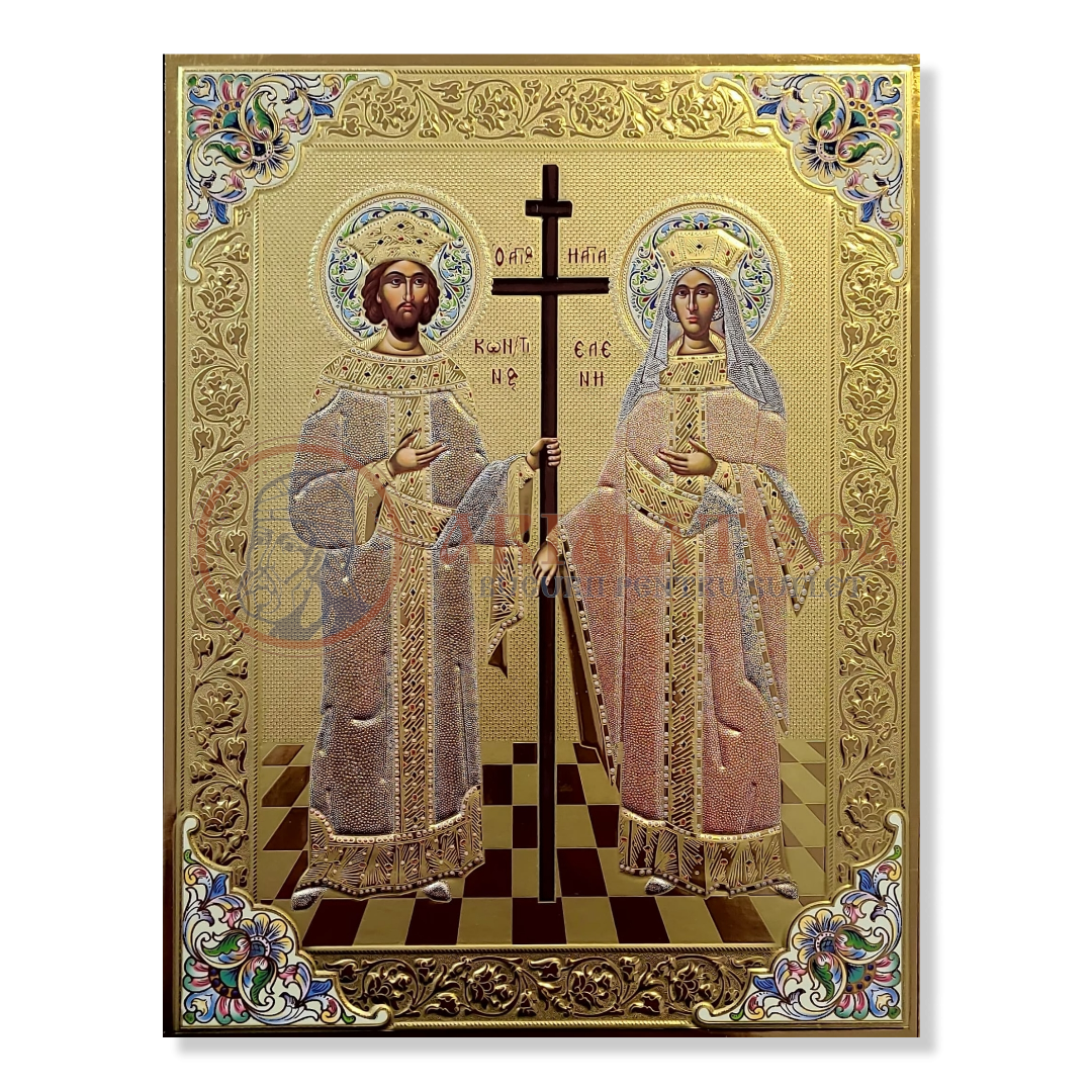 Icoană Pal Relief 21x32 cm - Sf. Împ. Constantin și Elena