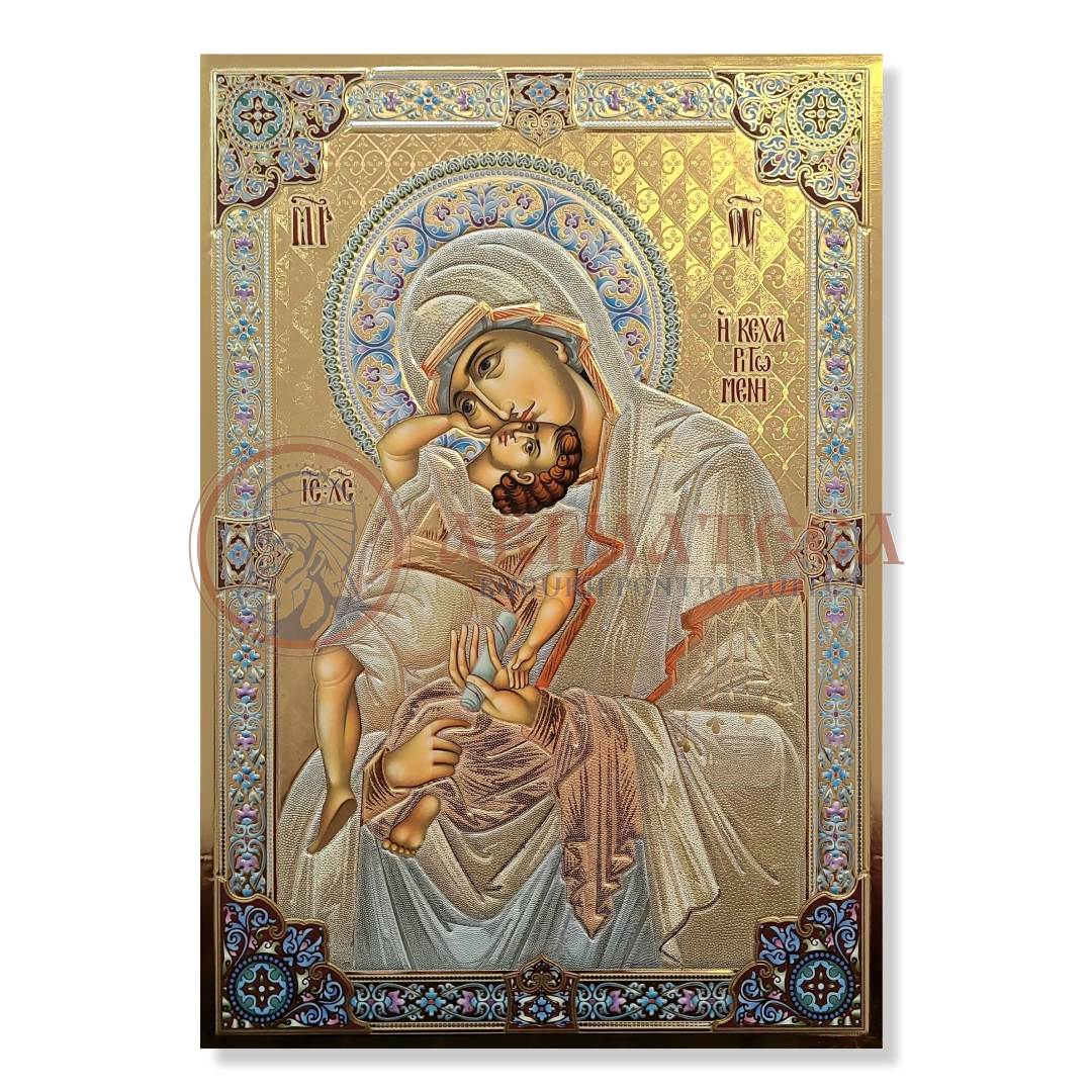 Icoană Pal Relief 21x32 cm - Maica Domnului
