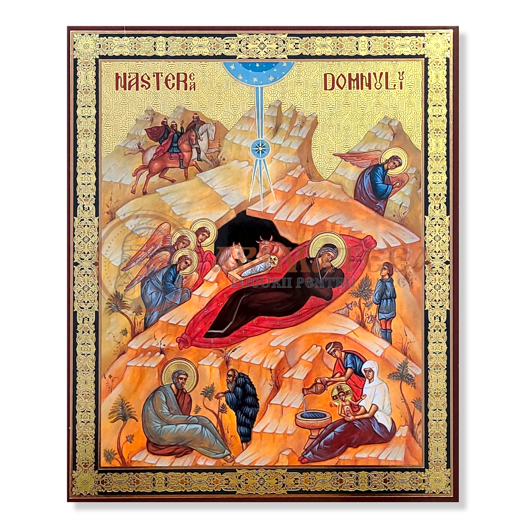 Icoană MDF 18x24 cm - Nașterea Domnului