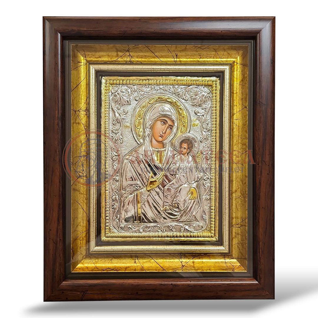 Icoană Argintată 27x33 cm - Maica Domnului Odighitria (1001A-925)