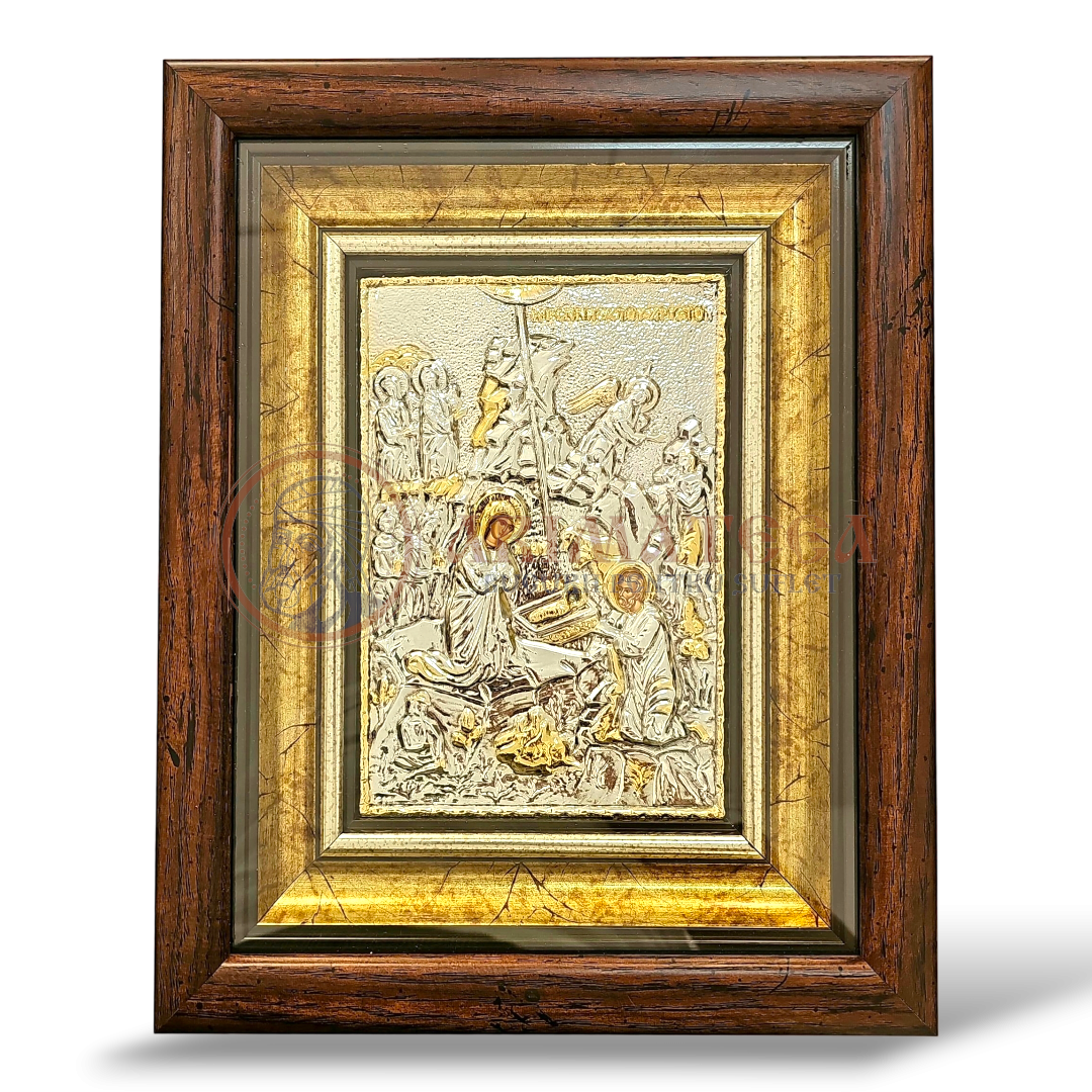 Icoană Argintată 27x33 cm - Nașterea Domnului (1001A-925)