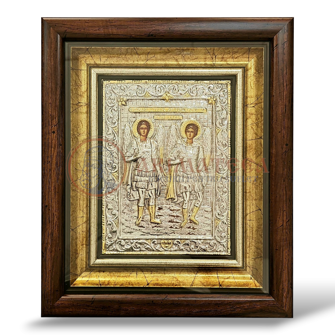 Icoană Argintată 27x33 cm - Sf. Arhangheli Mihail și Gavriil (1001A-925)