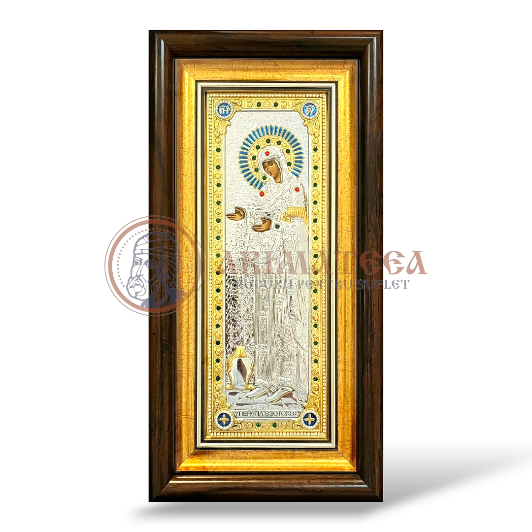 Icoană Argintată 16x33cm - Maica Domnului, Gherontissa (ME826XD/KP)