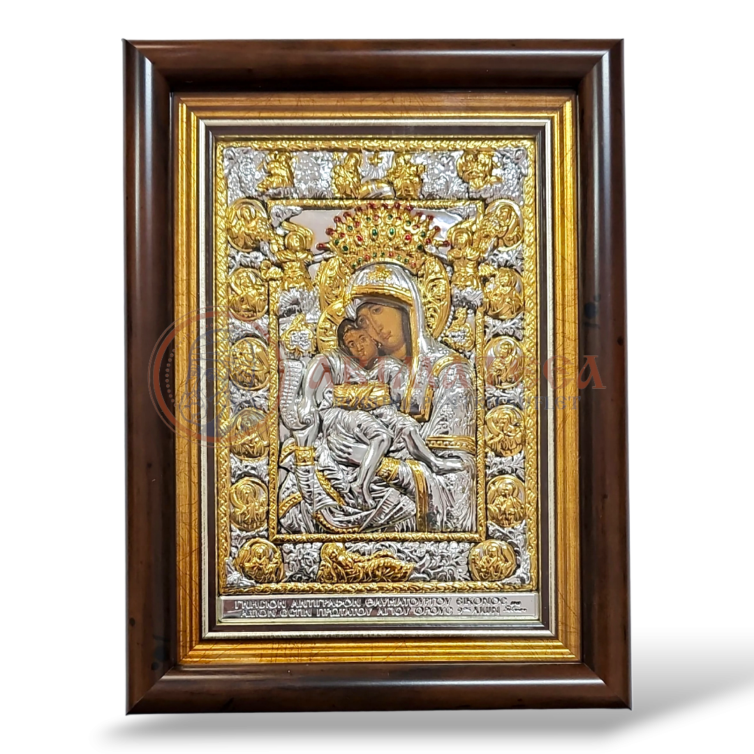 Icoană Argintată 14x19cm - Maica Domnului Axion Estin (MA2/KP)