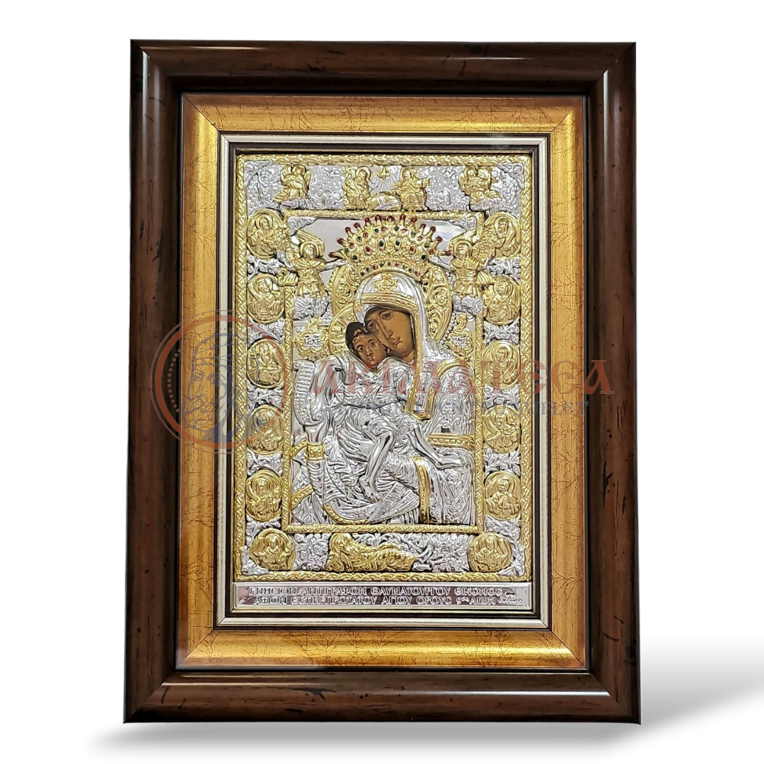 Icoană Argintată 20x26cm - Maica Domnului Axion Estin (MA3/KP)