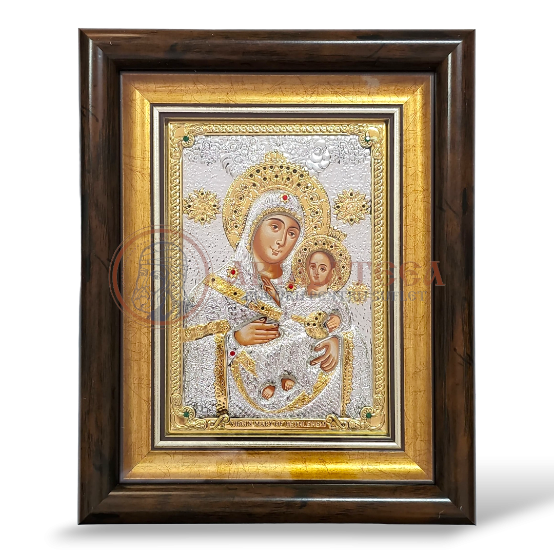 Icoană Argintată 19x24cm - Maica Domnului Betleemita (ME409XD-KP)
