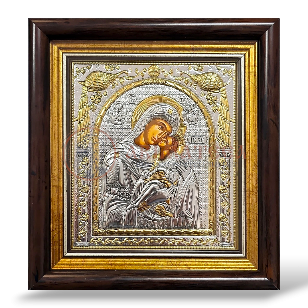 Icoană Argintată 16x18cm - Maica Domnului Dulcea Sărutare (M30KPXD)