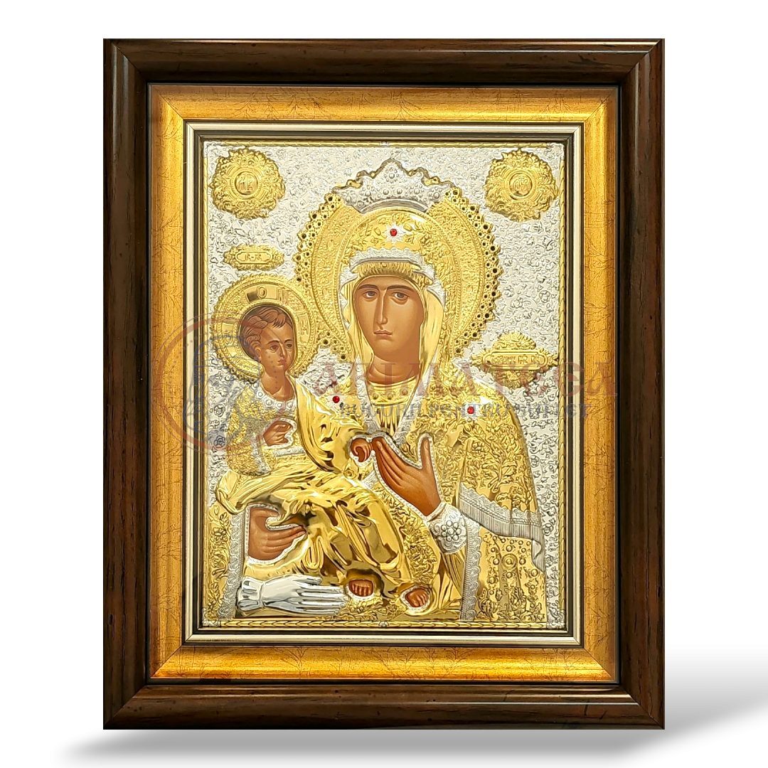 Icoană Argintată 19x24cm - Maica Domnului (ME409XD-KP)