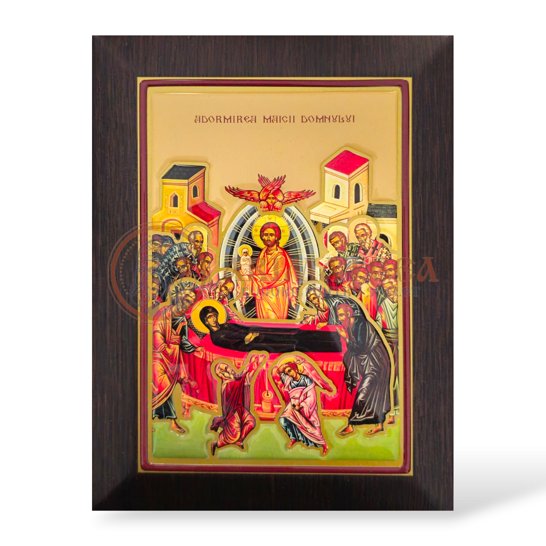 Icoană A5 din Rășină - Adormirea Maicii Domnului (21x16)