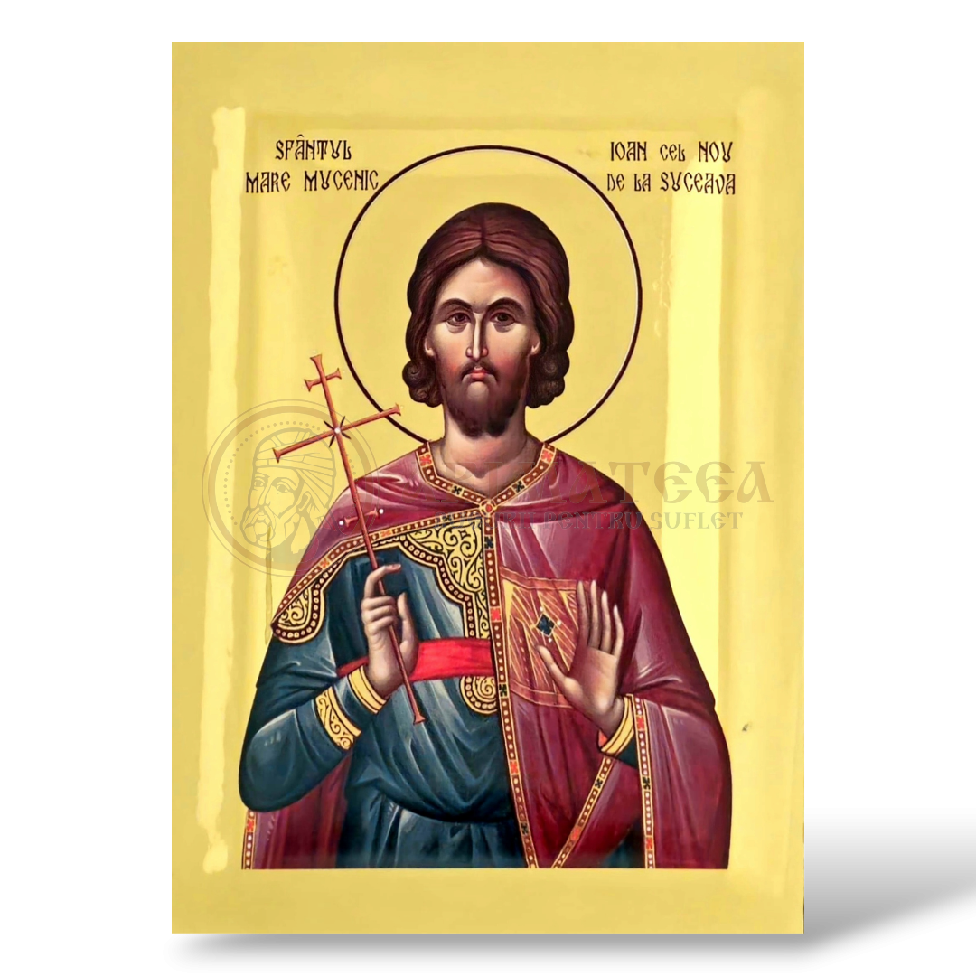 Icoană Aurită 16x20 - Sf. Mc. Ioan cel Nou de la Suceava
