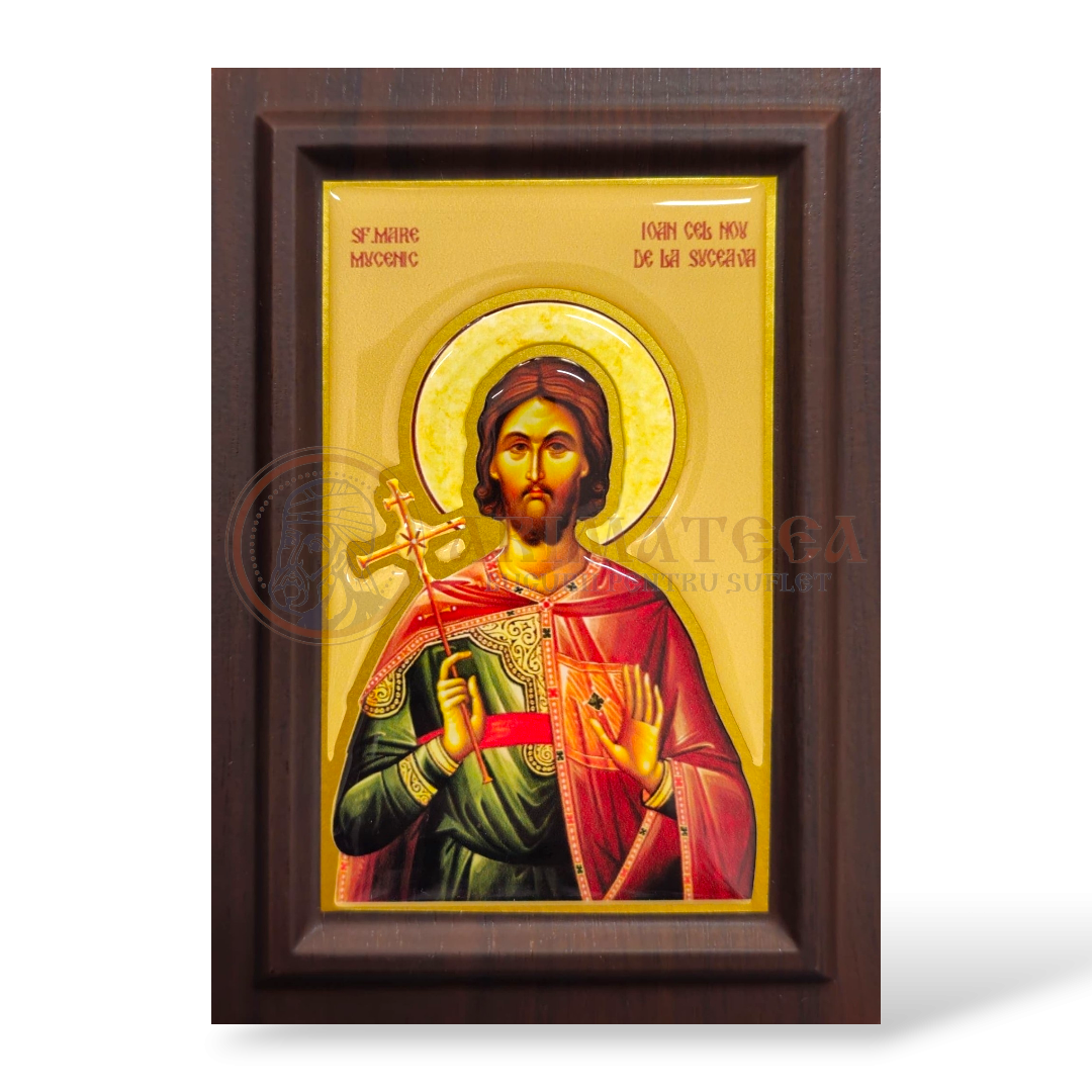 Icoană din Rășină - Sf. M. Mc. Ioan cel Nou de la Suceava (14.5x10.5cm)