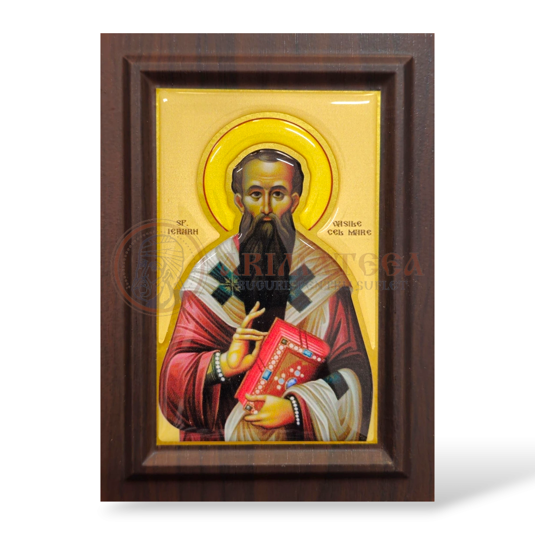 Icoană din Rășină - Sf. Vasile cel Mare (14.5x10.5cm)
