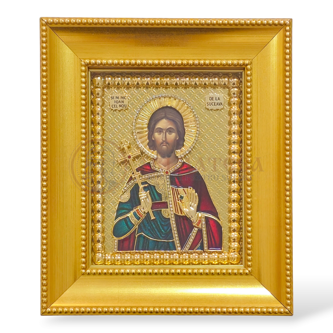 Icoană Aurită - IKM-2/1A - Sf. M. Mc. Ioan cel Nou de la Suceava