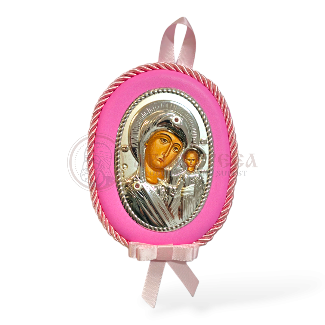 Icoană Argint (pink) - Maica Domnului (MA/D1106-LR)