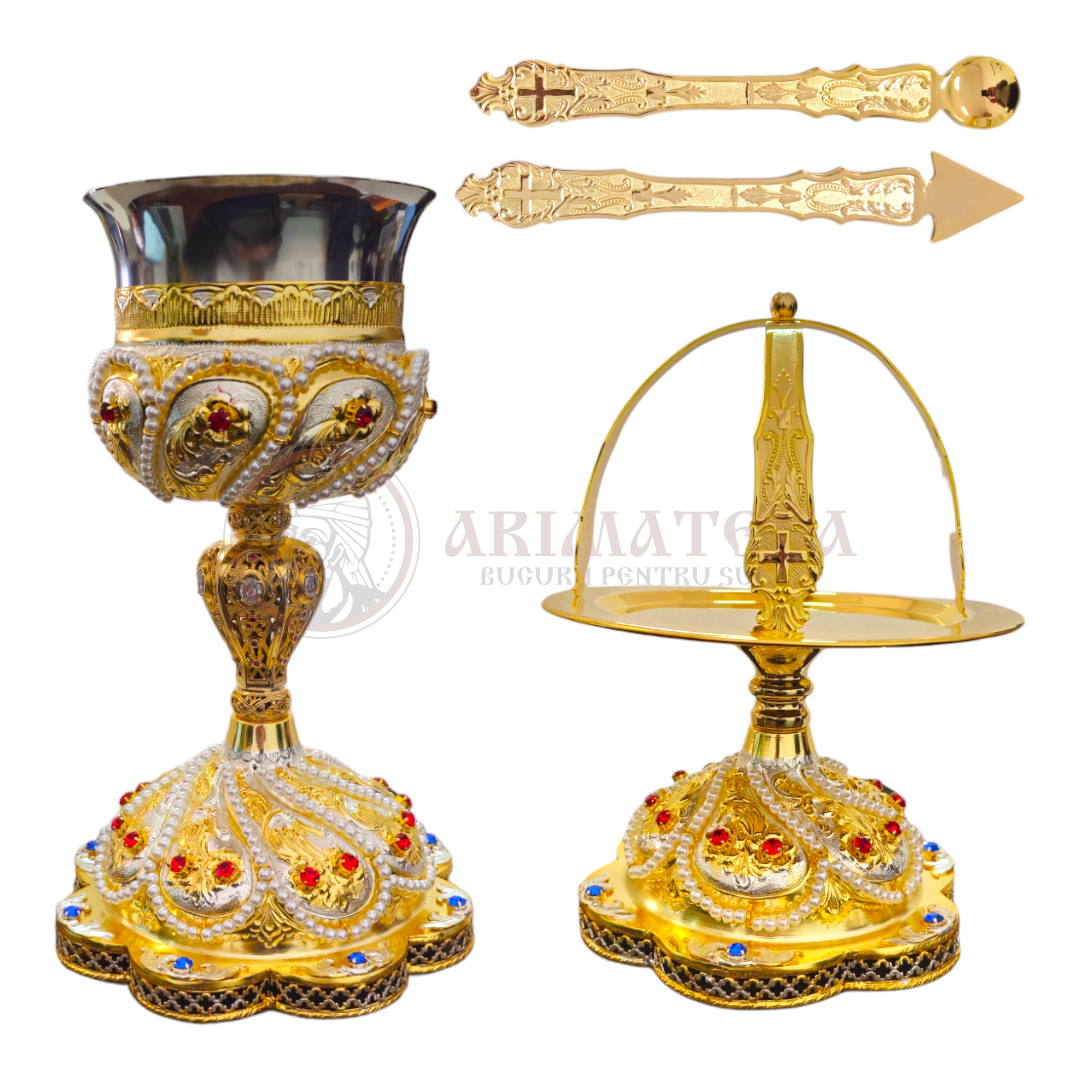 Set Sfinte Vase Sculptat în două culori cu pietre de zircon - 1L (45096)
