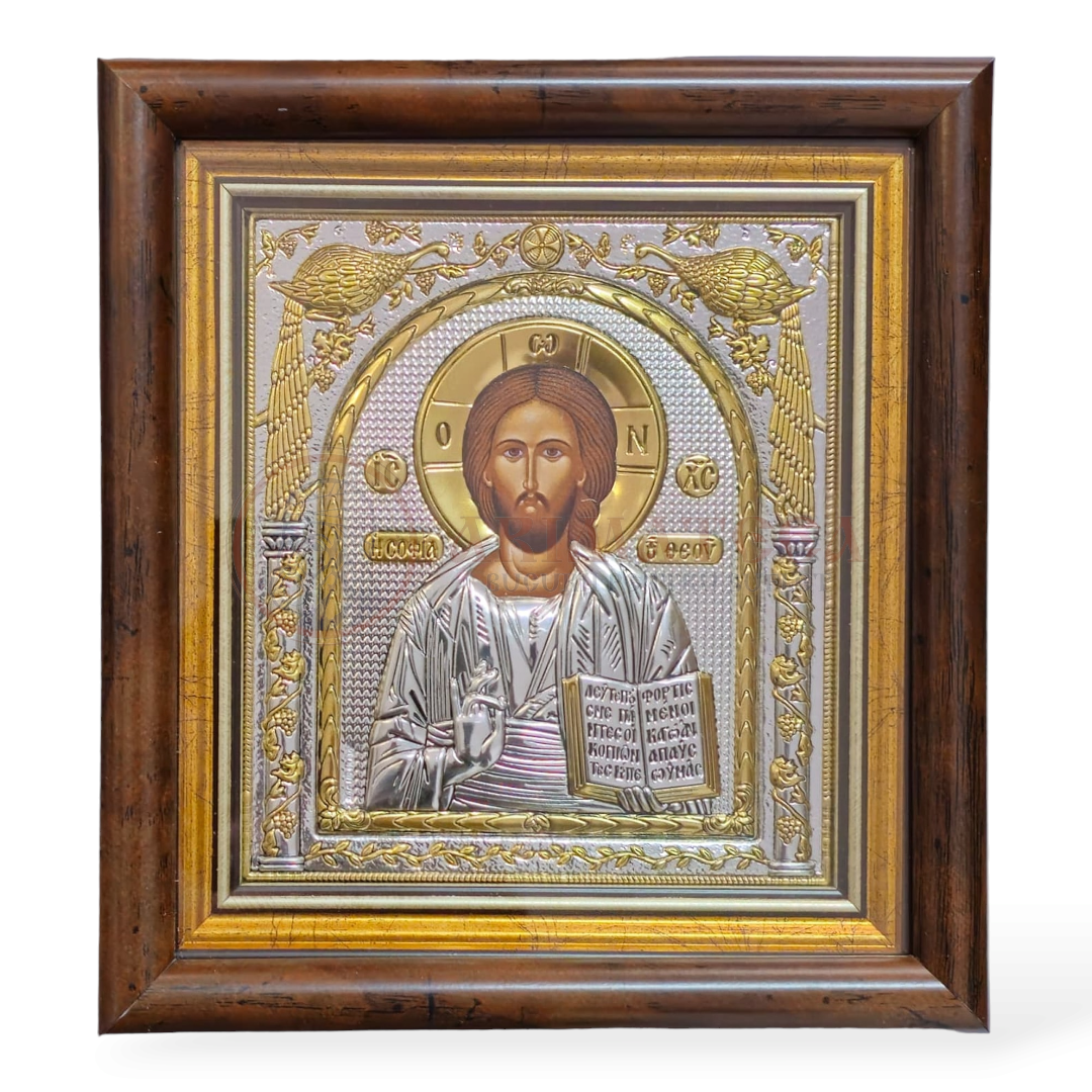 Icoană Argintată 16x18cm - Iisus Hristos (M30KPXD)