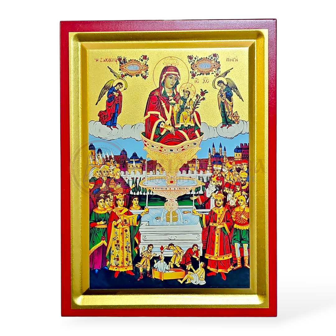 Icoană serigrafiată 907, 19x25 cm - Izvorul Tămăduirii