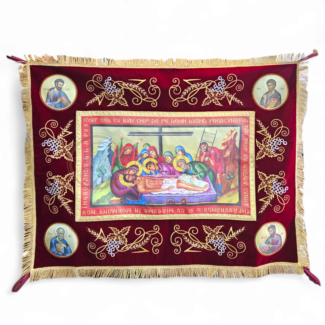 Epitaf Brodat textil - Punerea în Mormânt