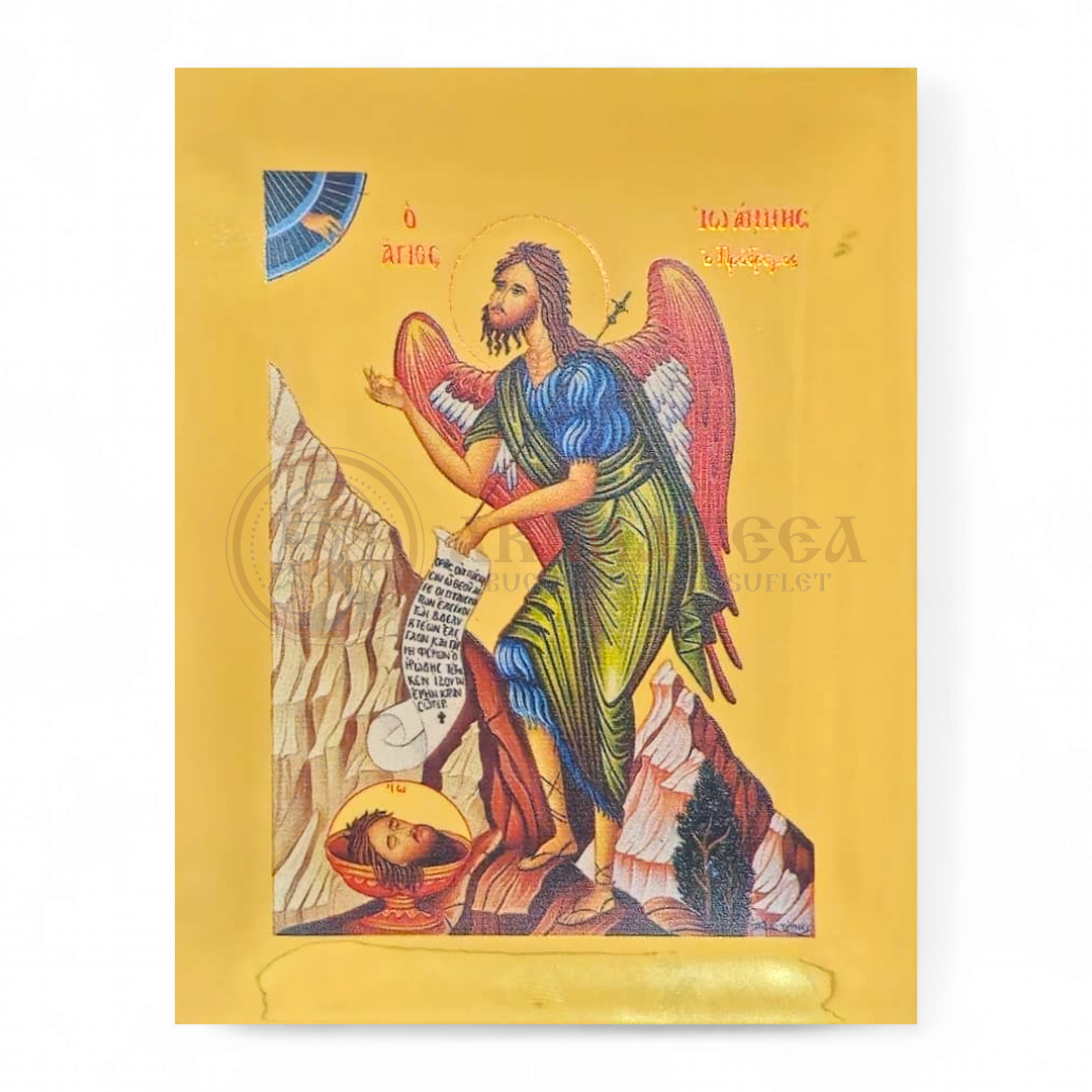 Icoană Aurită 12.5x10.5 - Sf. Ioan Botezătorul