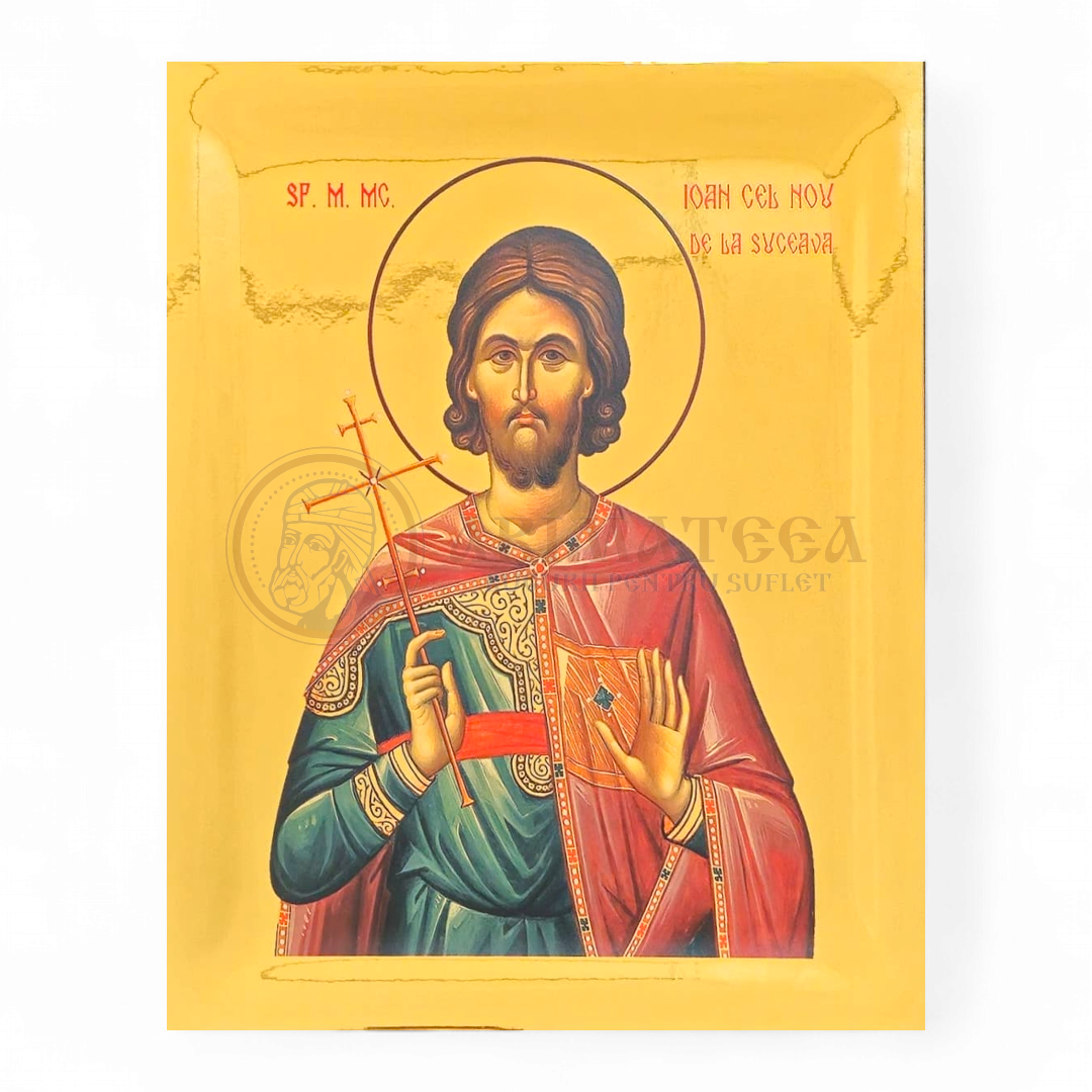 Icoană Aurită 29x23 - Sf. M. Mc. Ioan cel Nou de la Suceava - 953