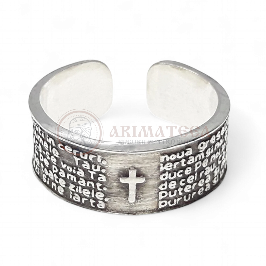 Inel argint - 9353700 (Personalizat cu rugaciunea Tatăl Nostru)
