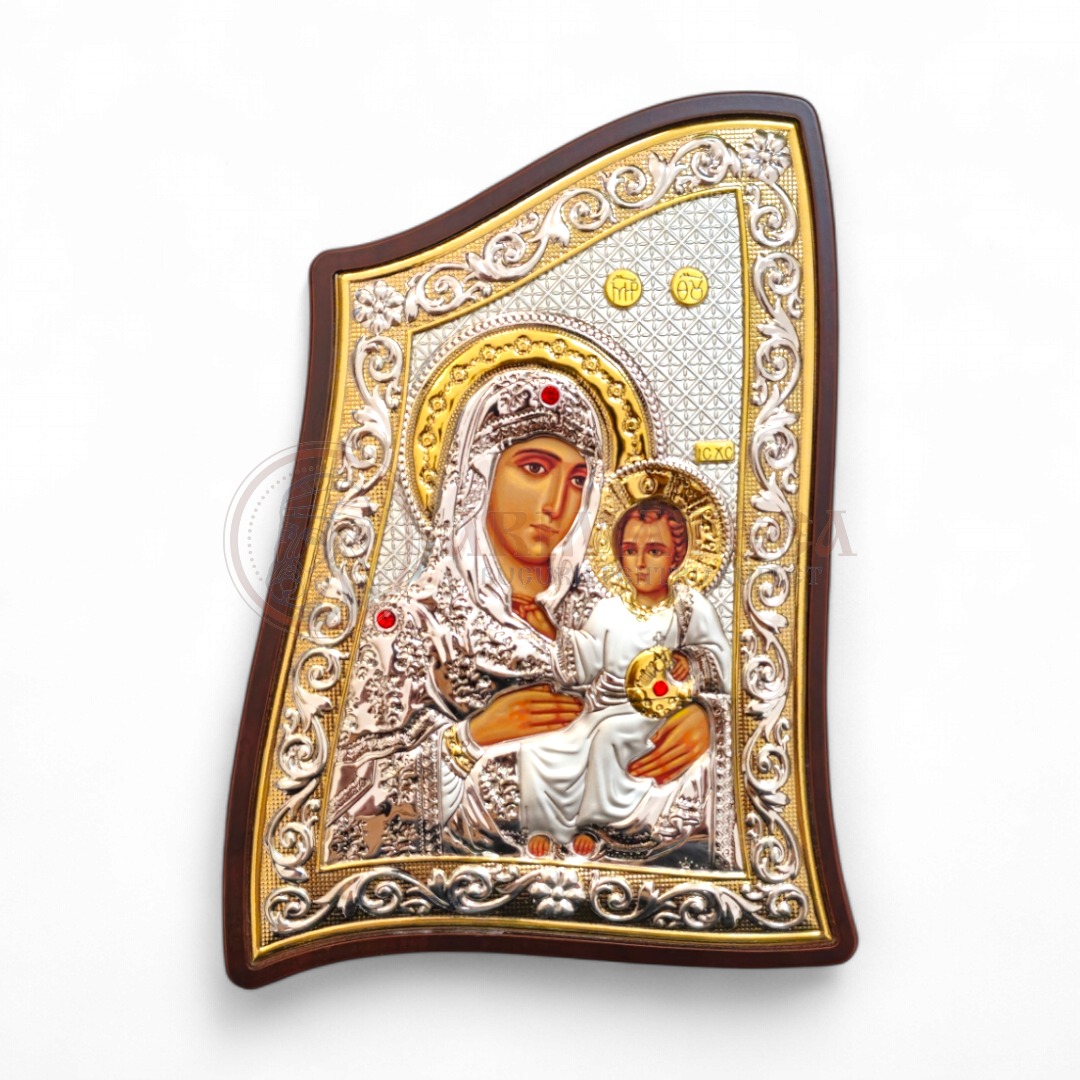 Icoană Argintată 22,5 x 16,5 cm - Maica Domnului (MA/E1902/3X)