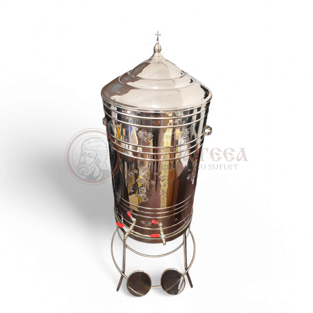 Vas de Aghiasmă de inox 250 litri cu suport