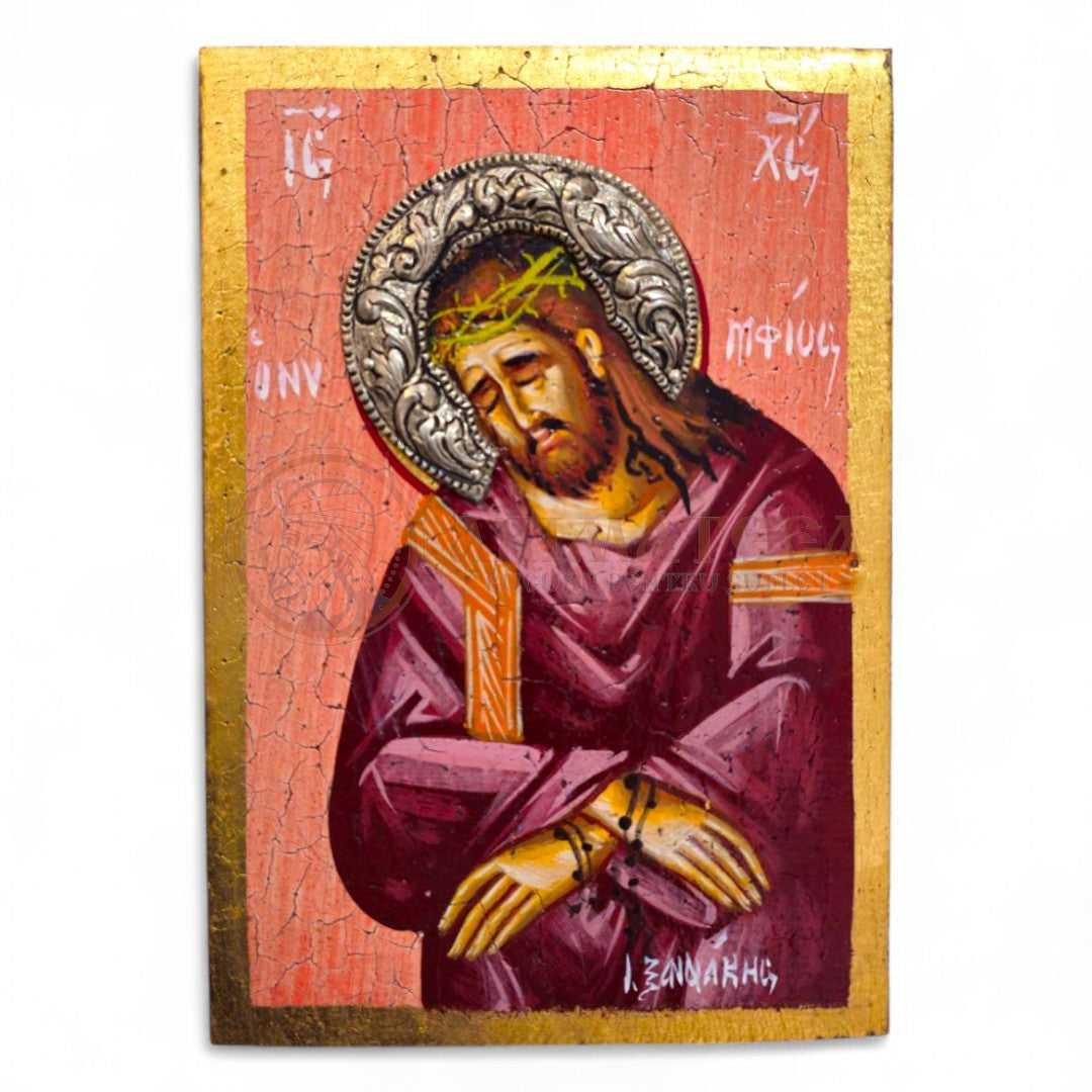 Icoană Pictată și Aurită 045 (Argint 025) - Mântuitorul Iisus Hristos