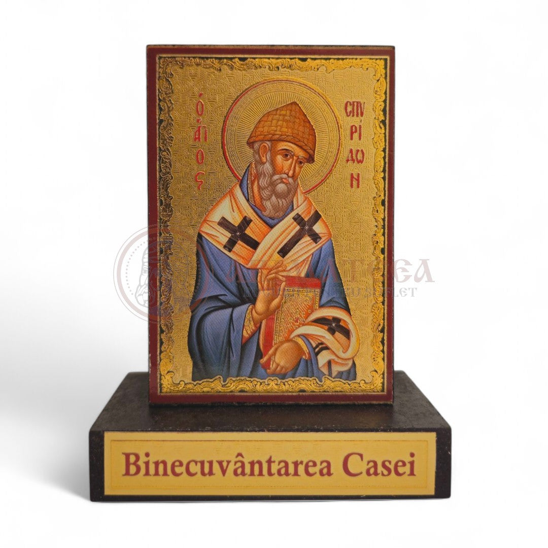 Icoană cu postament. Binecuvântarea casei - Sf. Ier. Spiridon