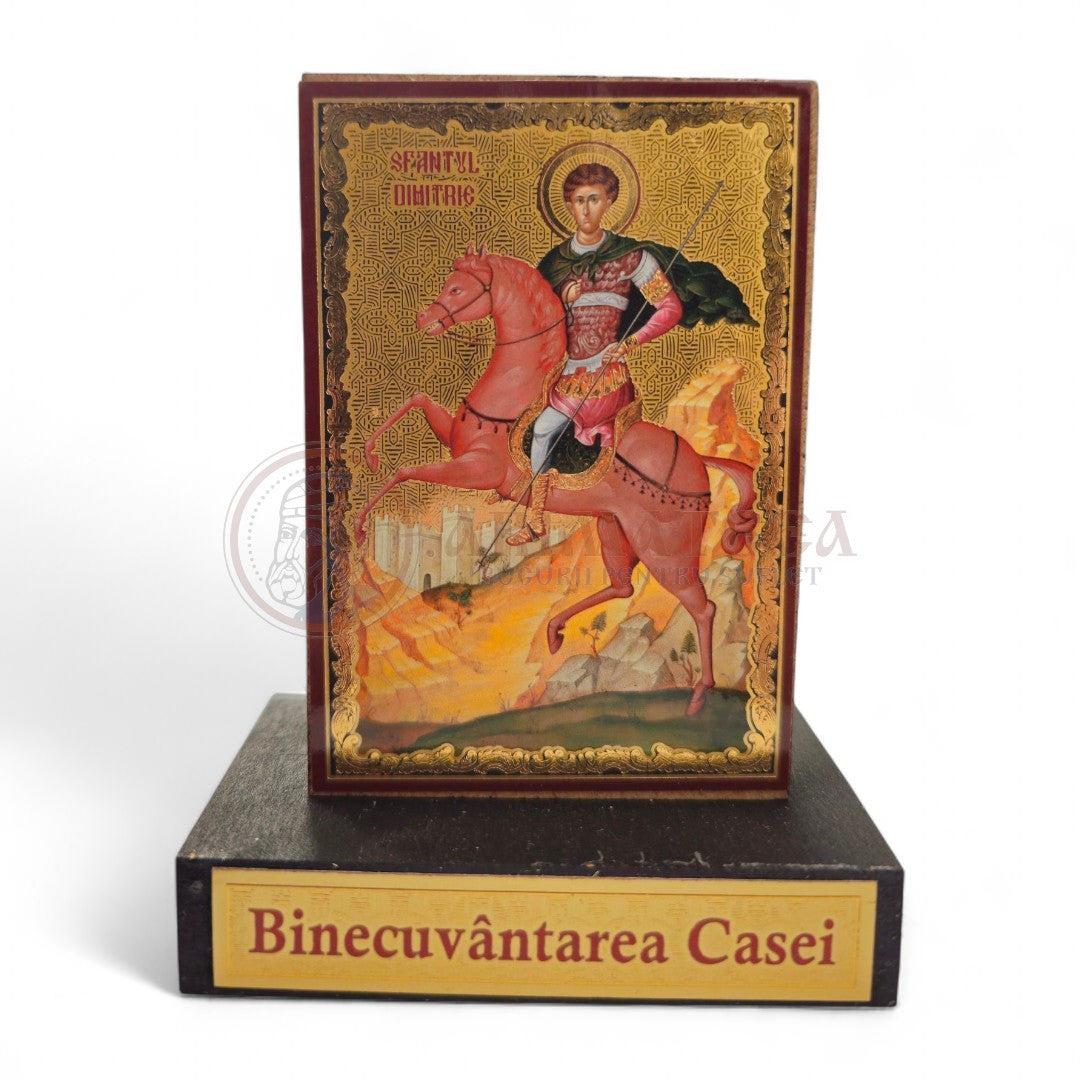 Icoană cu postament. Binecuvântarea casei - Sf. M. Mc. Dimitrie